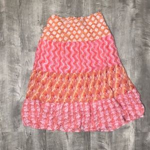Cha Cha Vente Pink Floral Skirt Size Petite Large